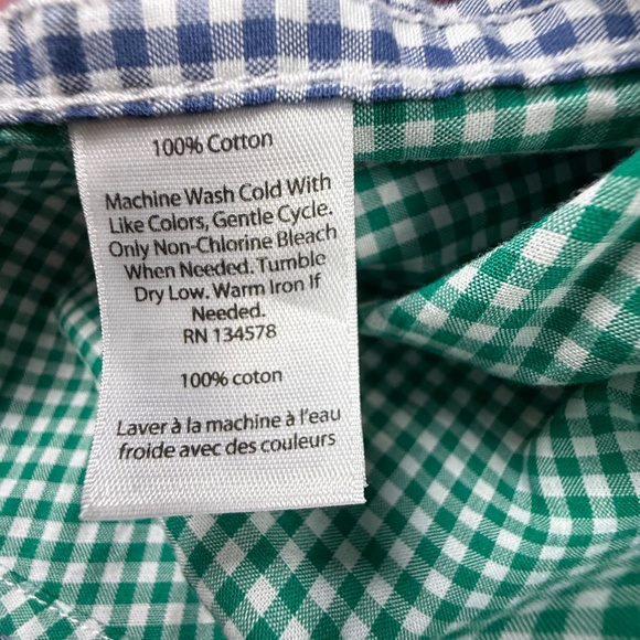 Vineyard Vines Boys 100% Cotton Button Front Whale Shirt, Gingham Colorblock, L - Picture 8 of 13